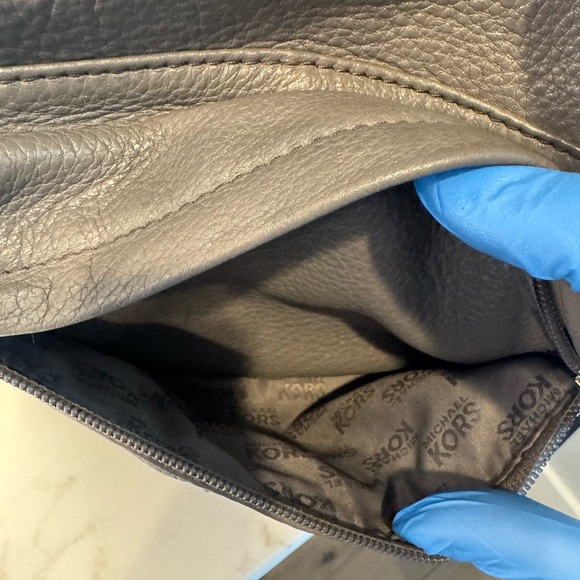 Michael Kors Gray Pebbled Leather Mini Backpack Purse Silver Hardware - Picture 7 of 12